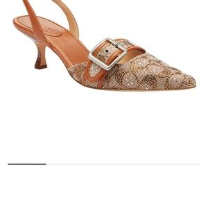 Coach Crystal Signature Margot Slingback Heels